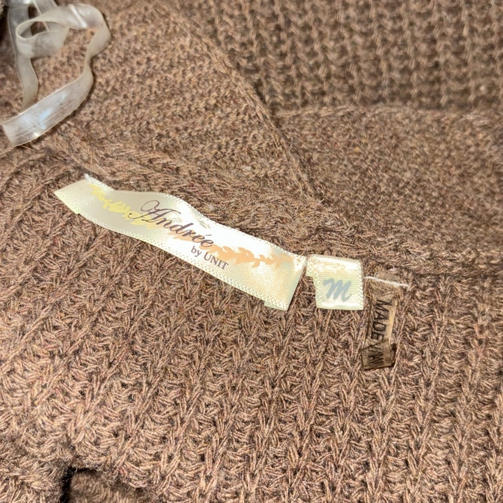 Andree by Unit fisherman’s cardigan sweater drape front pockets size medium - Picture 7 of 8